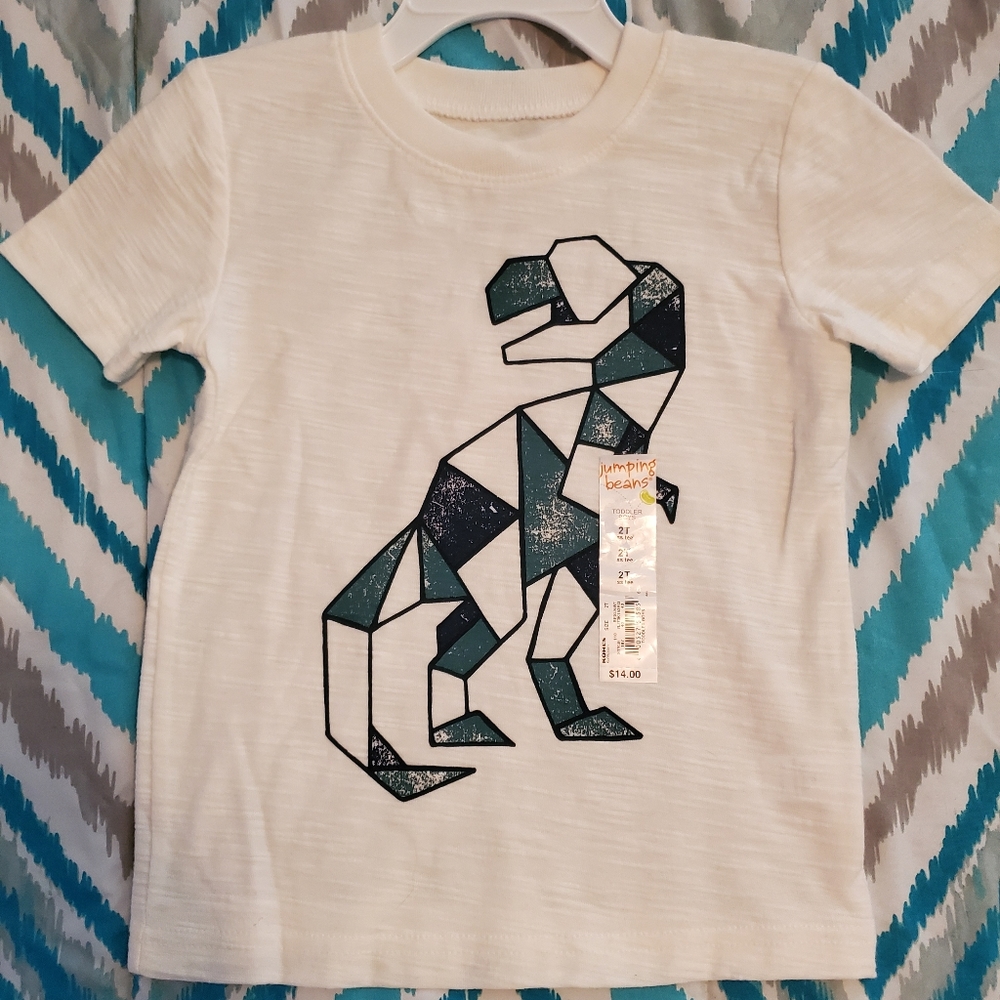 ❤ Jumping Beans white and blue dinosaur 2T